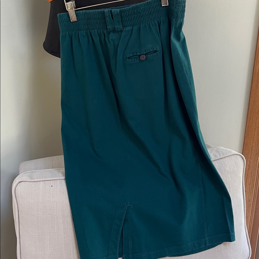 Vintage Autograph American Clothing Teal 100%Cotton Skirt - Picture 3 of 6